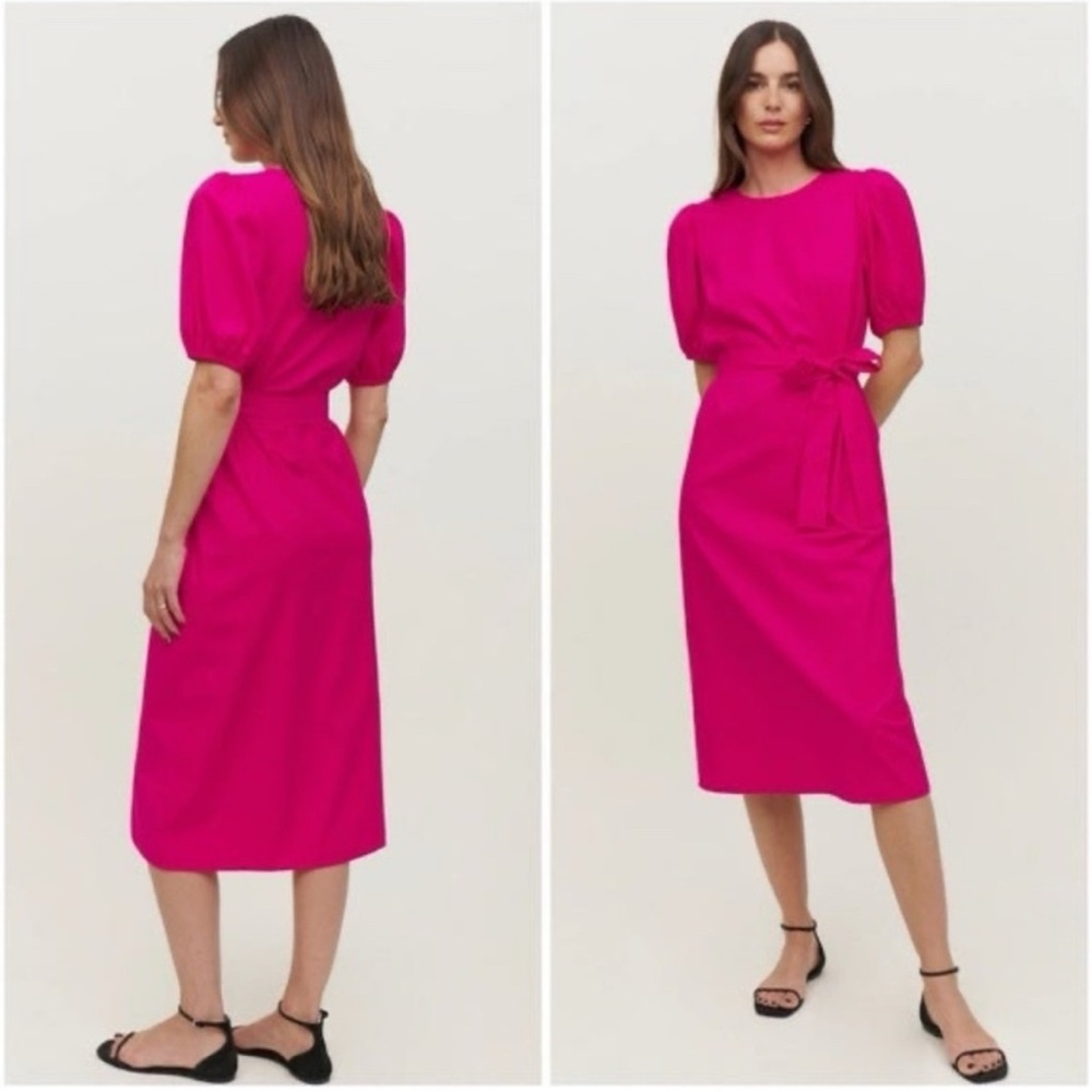 REFORMATION Rita Dress in Hot Pink